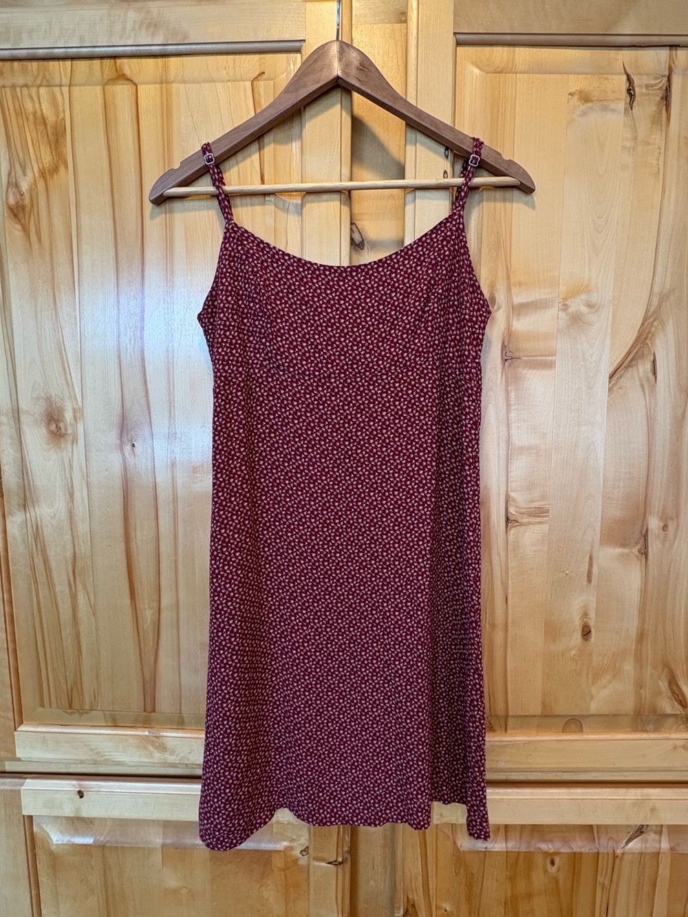 Brandy Melville Burgundy Flora  Mini Slip Dress